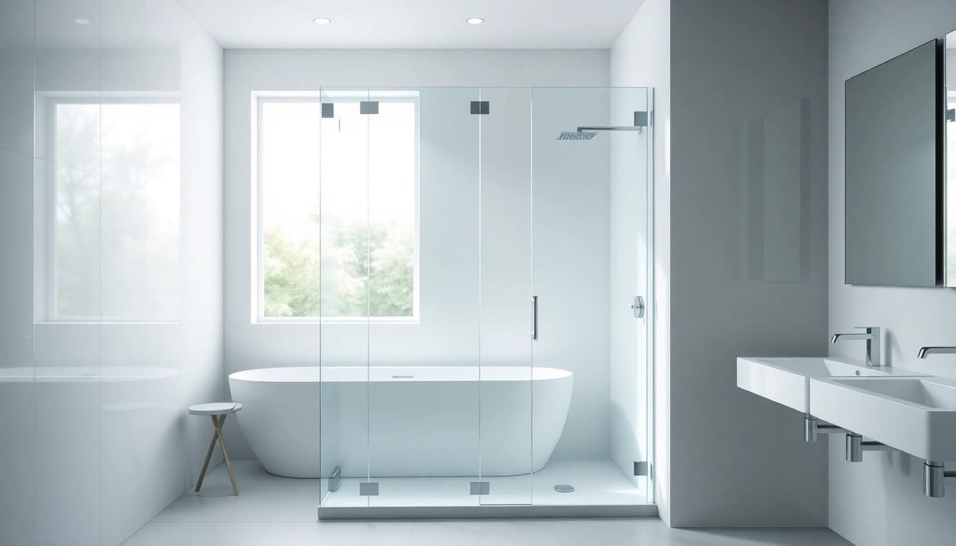 Explore the elegance of a semi-frameless shower screen enhancing a modern bathroom.
