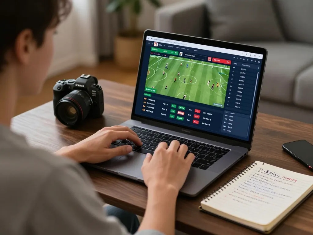 Bong88 user placing bets on live sports events from home, showcasing an engaging online gambling experience.