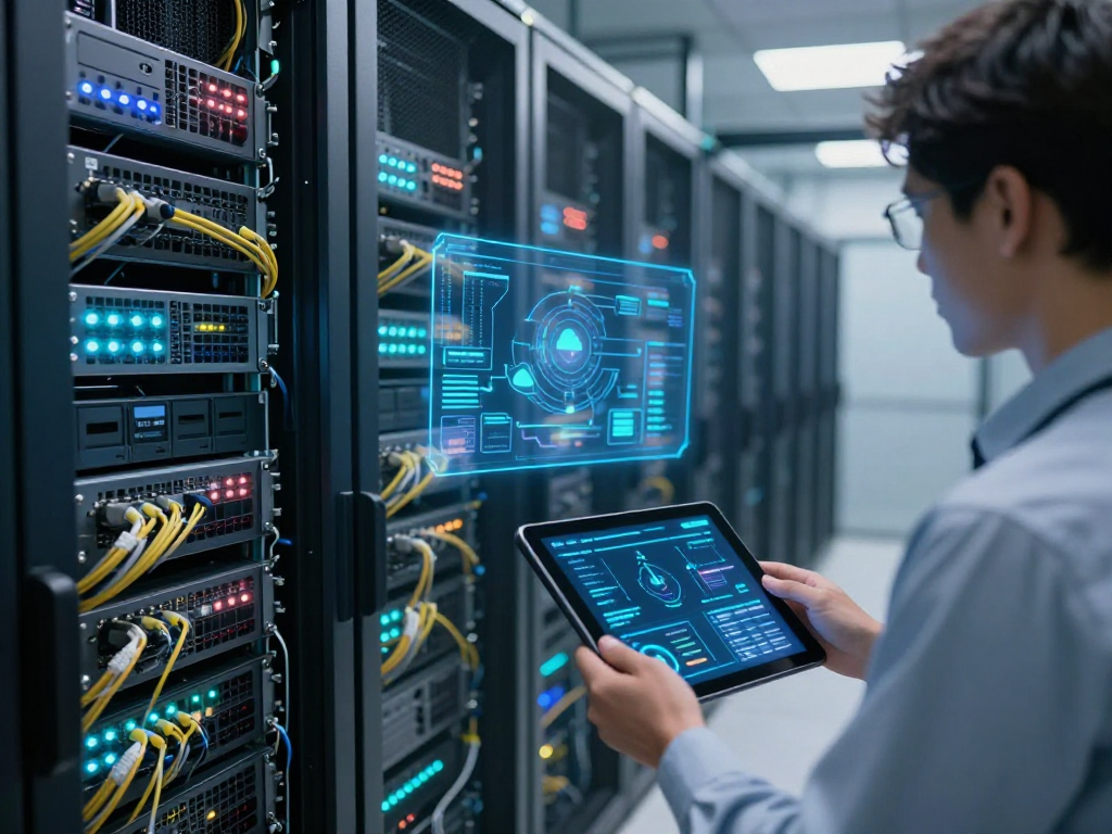 Iptv reseller showcasing advanced cloud computing infrastructure, digital solutions, and server performance monitoring.