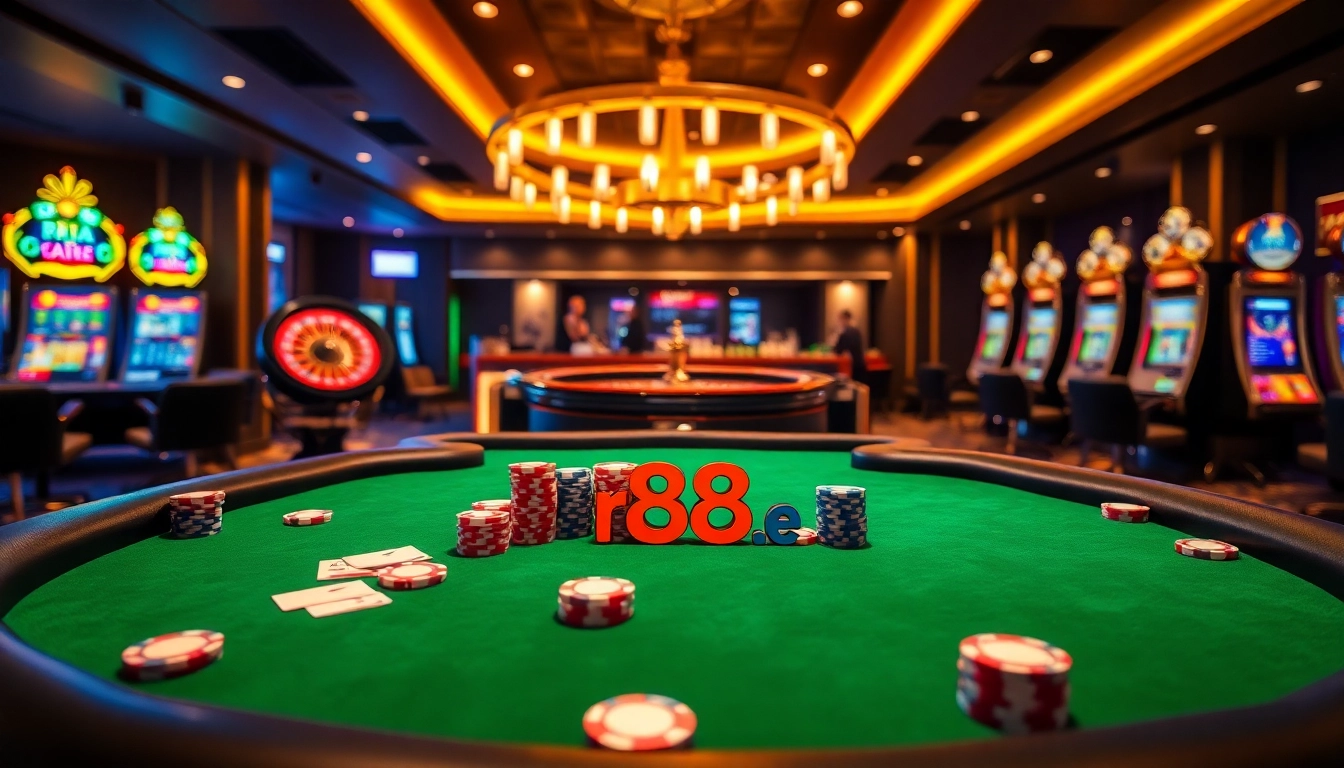 Experience the excitement of live gambling at rr88.com featuring poker and roulette tables.