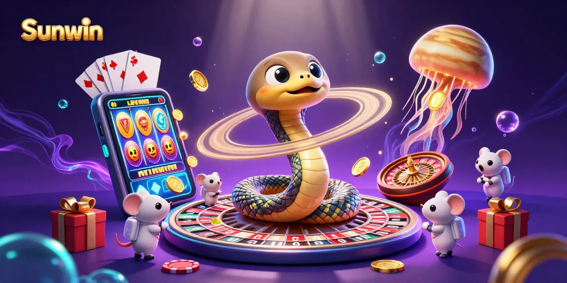 Experience Sunwin's cosmic casino with animated gameplay, vibrant colors, and thrilling bets.