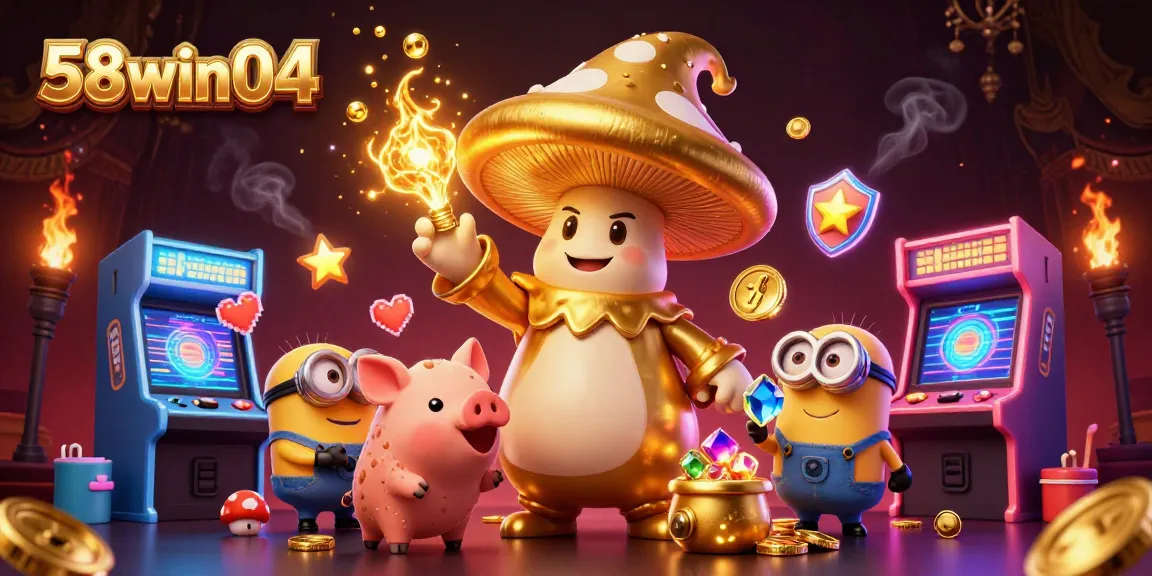Experience excitement at 58win04 with a wizard turning treasures to gold in a vibrant casino scene.