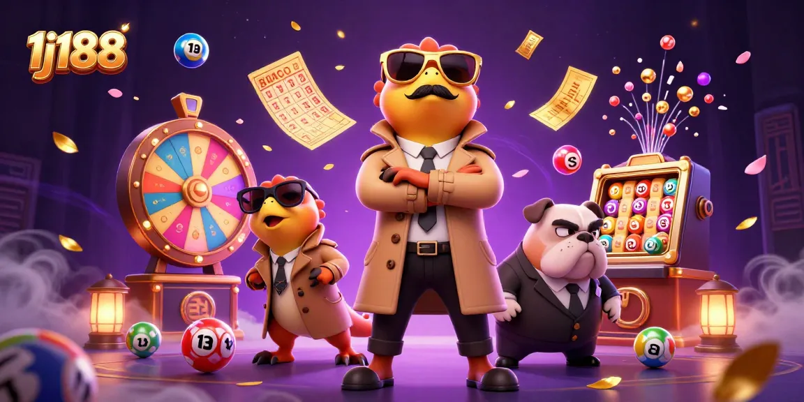 Experience thrilling games at 1j188 with vibrant lottery balls and animated casino elements!