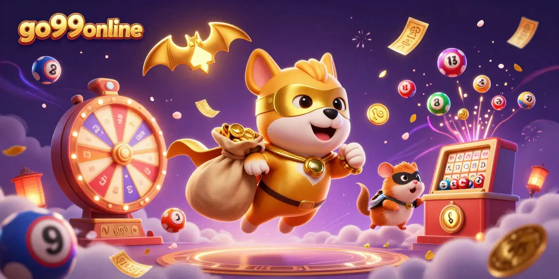Experience thrilling gameplay with go99online in this dynamic casino illustration featuring vibrant game elements.
