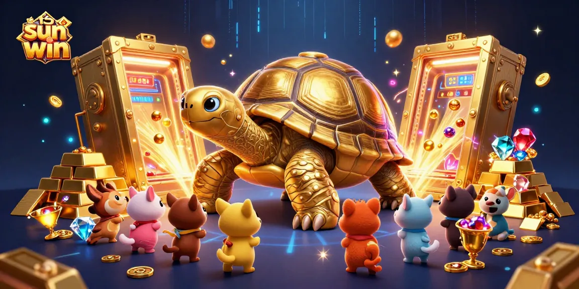 Experience the excitement of tải sun win with this vibrant 3D casino scene full of gold and treasure!